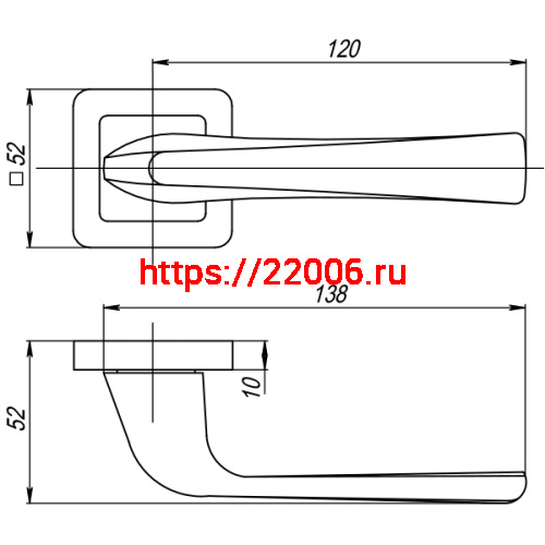 Ручка Punto (Пунто) раздельная K.QR52.SATURN (SATURN QR) BL-24 черный фото 2