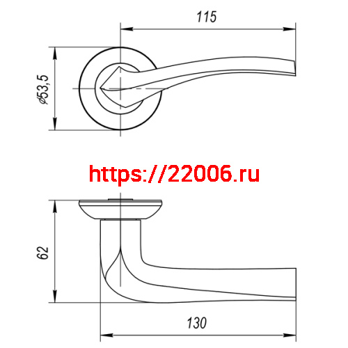 Ручка Ajax (Аякс) раздельная R.JR54.GLORIA (GLORIA JR) ABG-6 зелёная бронза фото 2
