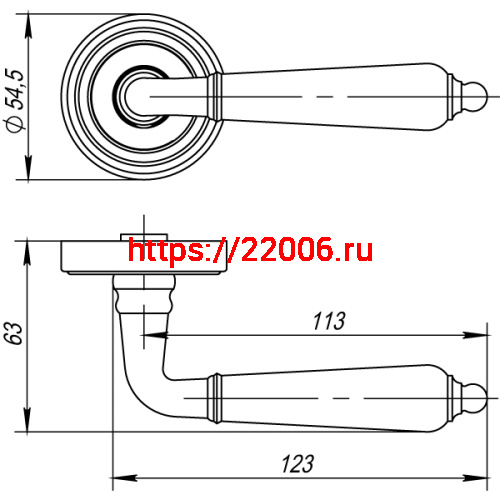 Ручка Punto (Пунто) раздельная LIBRETTO ML SN/CP-3 матовый никель/хром фото 3