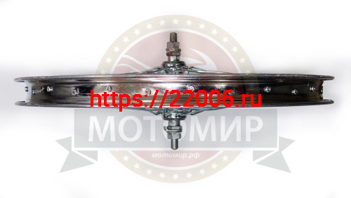 Обод Вело 18" передний (1 стеночный) хром, втулка сталь, гайки фото 3