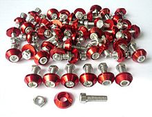 Болты декоративные красные (25 штук в упаковке) М6