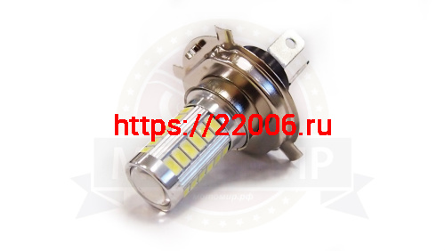 Лампа светодиодная (LED) 12V (H4) 35/35W (P43t) 33SMD (квадроциклы, мотоциклы, питбайки) (НАБОР) Лампа светодиодная (LED) 12V (H4) 35/35W (P43t) 33SMD (квадроциклы, мотоциклы, питбайки) (НАБОР)