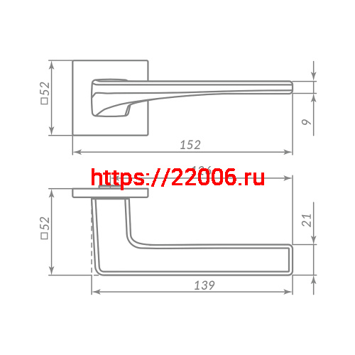 Ручка Punto (Пунто) раздельная K.ARC.Q52.ELEN SSG-39 сатин.золото фото 2