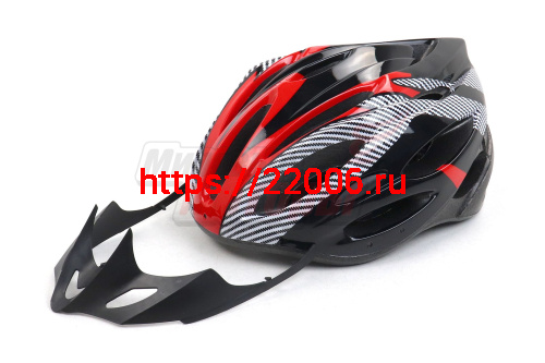 Шлем Вело (цв. чёрно-красный) (54-60см)