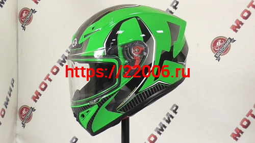 Шлем интеграл SHIRO SH-870 GO, цвет GREEN FLUOR, RED, YELLOW FLUOR размер M (1317) фото 4