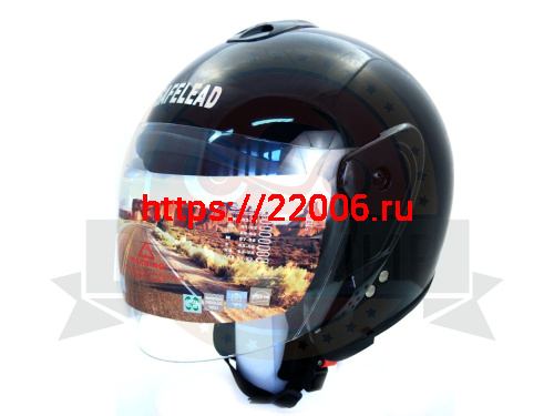 Шлем открытый "Safelead" HF-217"колобки с доп. стеклом" deep синий, красный черный, размер S Шлем открытый "Safelead" HF-217"колобки с доп. стеклом" deep синий, красный черный, размер S