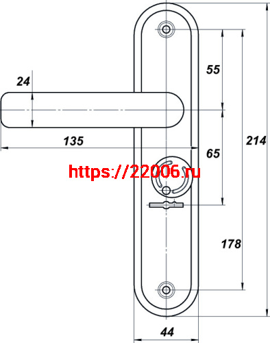 Ручка дверная Mettem (Меттэм) для ЗВ9 902 НР 0501 (плоская) с пружиной медн.антик фото 2