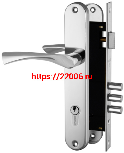 Замок цилиндровый Fuaro (Фуаро) с в комплекте с ручкой LOCKSET.9011 (SET F9011) CP хром