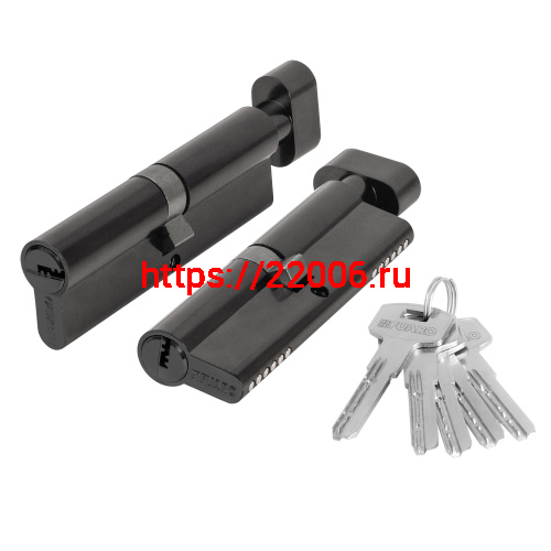 Цилиндровый Fuaro (Фуаро) механизм (200 ZM/110) 2000ZM Knob 110(55+10+45) BL-24 черный 5Key с вертушкой