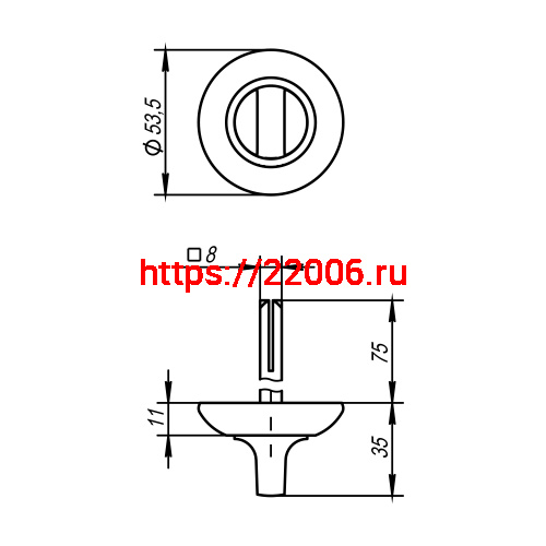 Ручка Ajax (Аякс) поворотная BKW8/75-0803 SN/CP-3 матовый никель/хром фото 2