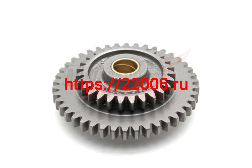 Блок шестерен Урал заднего хода и пускового механизма Завод (ИМЗ-8.103-04408) Блок шестерен Урал заднего хода и пускового механизма Завод (ИМЗ-8.103-04408)