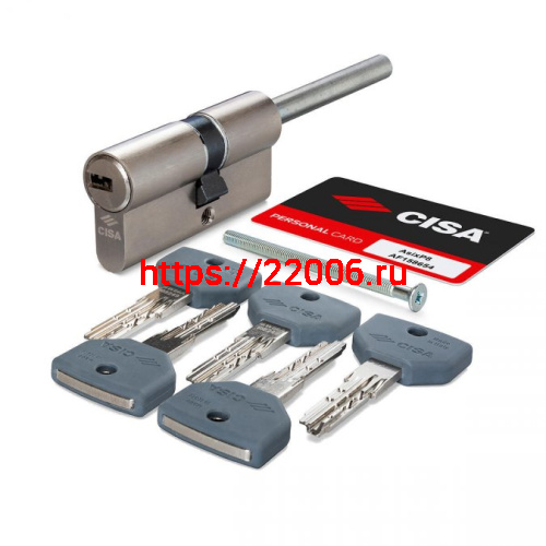 Цилиндровый механизм Cisa (Чиза) под вертушку (дл. шток) ASIX PRO P8 0Q317-81.12 (65 мм/30+10+25), НИКЕЛЬ