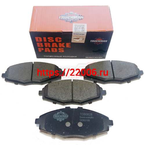 Колодки тормозные передние Chevrolet Spark, Lanos TDB0628, TRUCKMAN