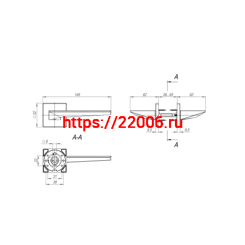 Ручка Fuaro (Фуаро) раздельная K.SL52.PHANTOM (PHANTOM SL) BL-24 черный фото 2