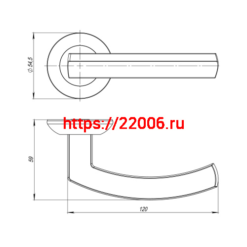 Ручка Ajax (Аякс) раздельная R.JR54.SIGMA (SIGMA JR) SN/CP-3 матовый никель/хром 105мм фото 2
