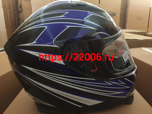 Шлем интеграл COBRA JK313, черный с красным(2), черный/синий(9), размеры M фото 3