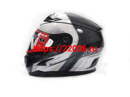 Шлем интеграл NITRO N2400 PIONEER (Black/Gun/White/Silver), размер L (6 шт в кор.) фото 3 Шлем интеграл NITRO N2400 PIONEER (Black/Gun/White/Silver), размер L (6 шт в кор.) фото 3