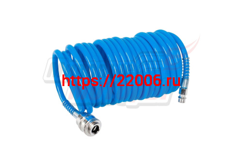 Шланг пневматический с фитингами рапид (6,5*10мм-5м, 10bar, спиральный, полиуретан)