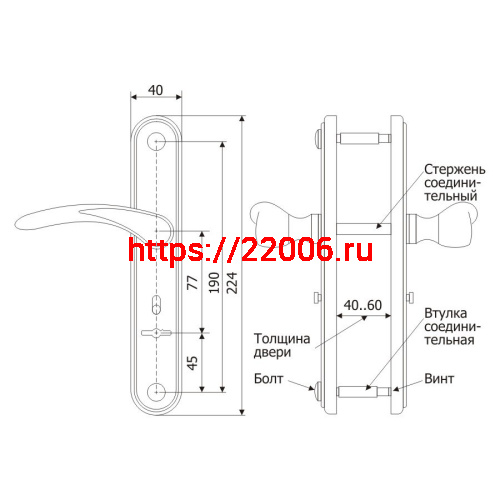 Ручка Guardian (Гардиан) дверная 4131 Вега (черный муар) /124:1:84(9005)/ фото 2
