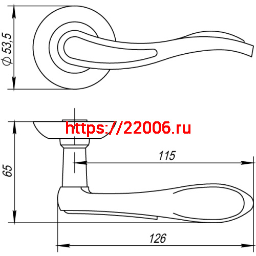 Ручка Punto (Пунто) раздельная R.TL54.SALSA (SALSA TL) SN/CP-3 матовый никель/хром фото 4