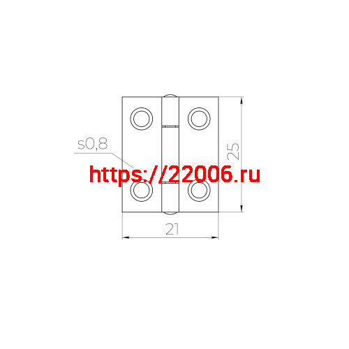 Петля Ajax (Аякс) карточная универсальная LM/IN22x24x0,8U ZN цинк (2 шт) фото 2