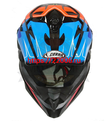 Шлем кроссовый COBRA JK803, черн-сине-оранж.,черн-бел.с крас., черн-сер с бел., раз-ры M (уп.6 шт) фото 4