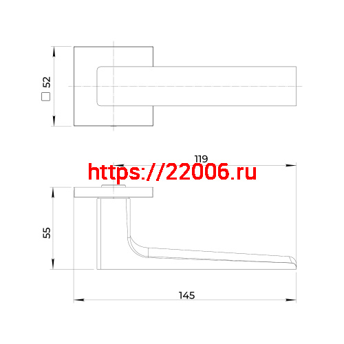 Ручка Ajax (Аякс) раздельная K.JS51.BOND CP-8 хром фото 3