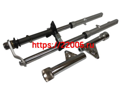 Вилка телескопическая передняя Альфа в сборе (перо 27 мм) ось 10мм (барабанный тормоз) стд Вилка телескопическая передняя Альфа в сборе (перо 27 мм) ось 10мм (барабанный тормоз) стд