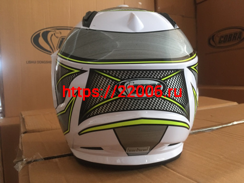 Шлем открытый 3/4 COBRA JK521, белый с серым(3), черный с графикой(2), размеры M фото 4
