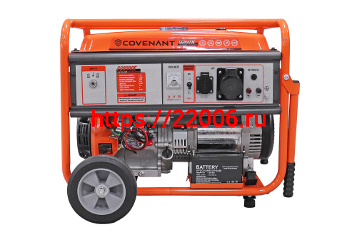 Генератор бенз. "COVENANT"  GG8000E (6,0/6,5кВт, LT190F, 15л.с., бак 25л, 86кг, электростартер, МЕДЬ) фото 2