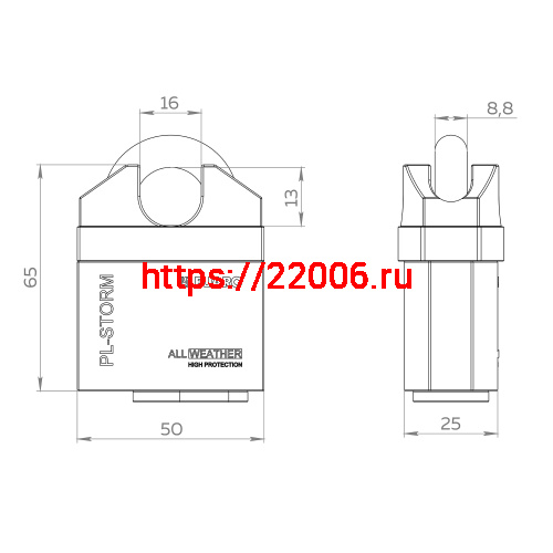 Замок Fuaro (Фуаро) навесной PL-STORM-3650 4 key (дисковый ключ) фото 3