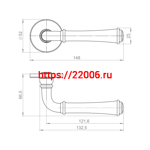 Ручка Ajax (Аякс) раздельная R.JSR51.LAURA BL-24 черный фото 2