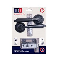 Комплект ручек Punto (Пунто) с защелкой без запирания LM/A SET45R.TL54.SERENITY/HD BL-24 черный