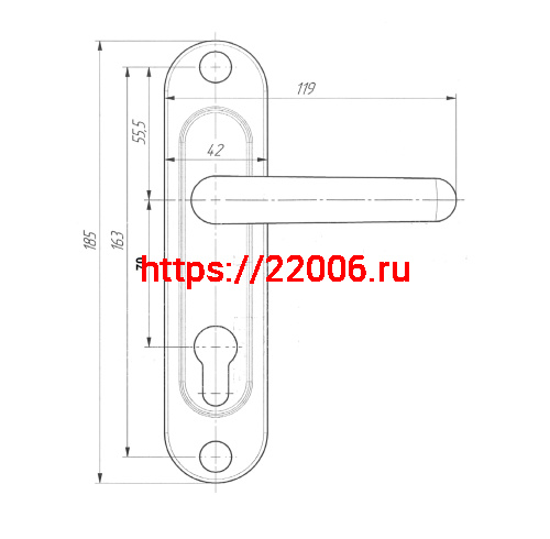 Ручка дверная Zenit (Зенит) на планке РФ1-70.02 хром фото 2