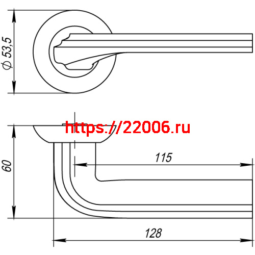 Ручка Punto (Пунто) раздельная BOLERO TL/HD SN/CP-3 матовый никель/хром фото 4
