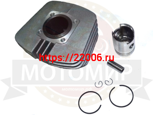 Цилиндр Мопед с поршнем+палец+кольца+стопорные кольца фото 3