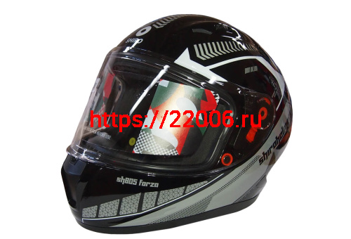 Шлем интеграл SHIRO SH-805 FORZA, цвет BLACK/GREY, размер XL Шлем интеграл SHIRO SH-805 FORZA, цвет BLACK/GREY, размер XL