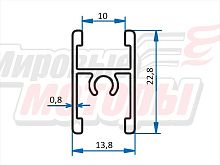 Профиль алюминиевый с анодированным покрытием (горизонтальный средний), длина 5,9 м
