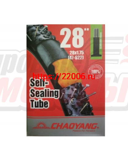 Велокамера 28" автониппель (28x1.75) Chaoyang, антипрокольная (самозаклеивающ.с гелем) инд.уп Велокамера 28" автониппель (28x1.75) Chaoyang, антипрокольная (самозаклеивающ.с гелем) инд.уп