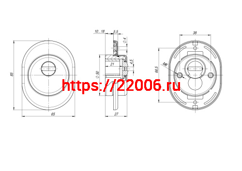 Броненакладка Armadillo (Армадилло) на ЦМ (от вырывания, 25 мм) ET/ATC-Protector 1-25SN-3 Матовый никель box фото 4