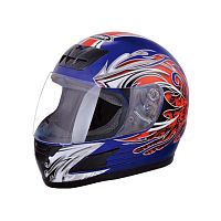 Мотошлем YM-802 синий (М) + дополнительное стекло синее