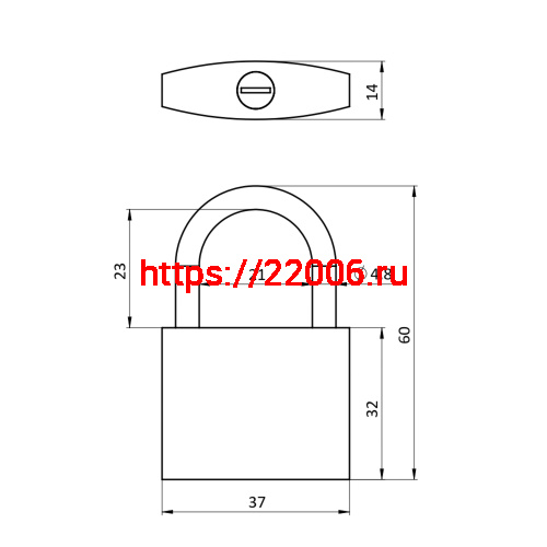 Замок Ajax (Аякс) навесной PD-0238 3 key фото 2