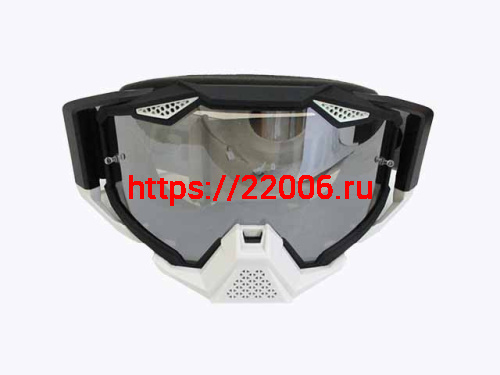 Очки YH-147 оправа черная матовая, линза серая зеркальная с защитой носа