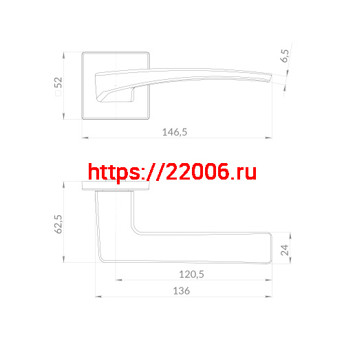 Ручка Punto (Пунто) раздельная K.EST.Q52.SHARM SN-3 матовый никель фото 2