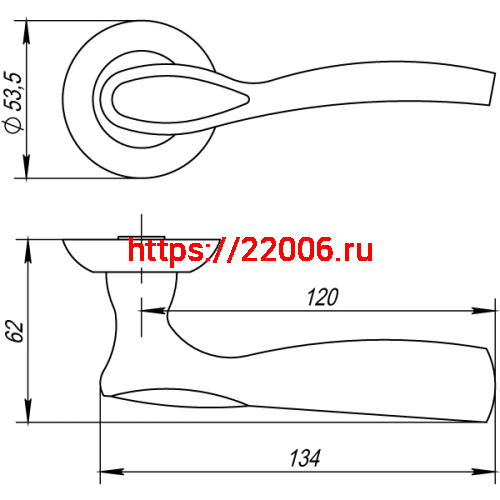Ручка Punto (Пунто) раздельная R.TL54.RUMBA (RUMBA TL) CFB-18 кофе глянец фото 2