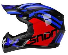 Мотошлем 801 сине-красный (M)