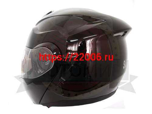 Шлем модуляр "Safelead" HF-119 TRANSFORMER с встр. очками, черный, серебристый размер S фото 4 Шлем модуляр "Safelead" HF-119 TRANSFORMER с встр. очками, черный, серебристый размер S фото 4