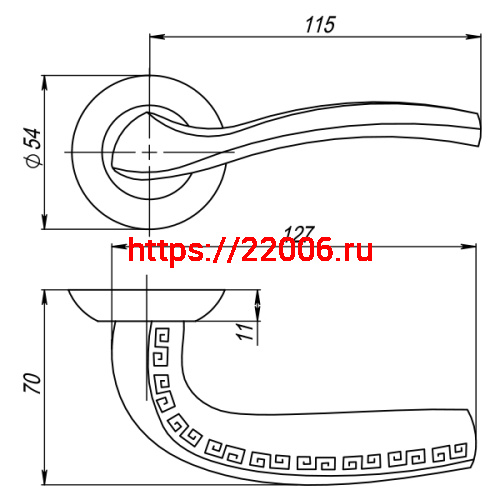 Ручка Punto (Пунто) раздельная GERION TL CF-17 кофе фото 3
