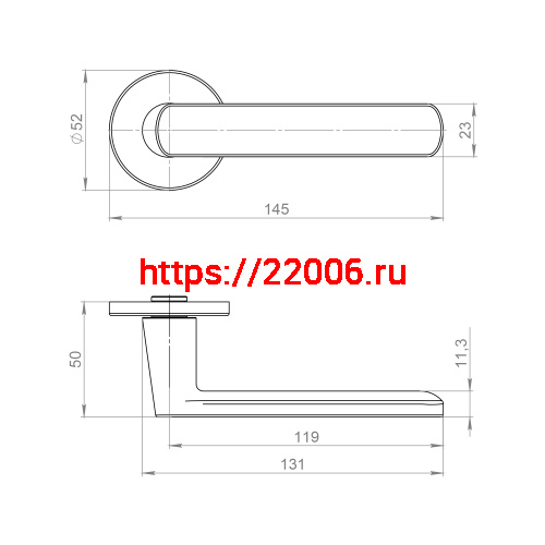 Ручка Ajax (Аякс) раздельная R.JSR51.NANO BL-24 черный фото 2