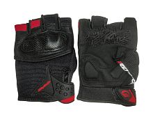 Перчатки PRO-BIKER MCS-57B без пальцев (чёрно-красные), р-р L
